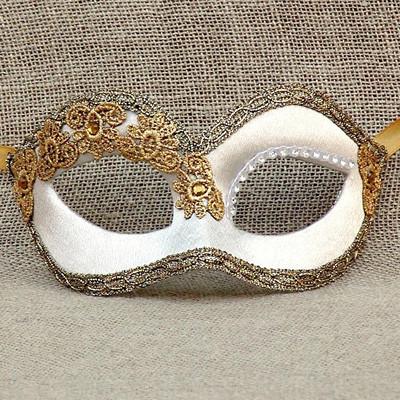 Colombina Deco White Satin Masquerade Mask