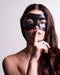 Colombina Leather Black Masquerade Mask