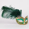 Colombina Can Can Gold Green Masquerade Mask