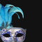 Colombina Can Can Silver Blue Masquerade Mask