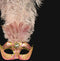 Colombina Piume Stella Gold Pink Masquerade Mask