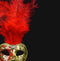 Colombina Piume Mezza Red Masquerade Mask