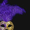 Colombina Piume Mezza Purple Masquerade Mask