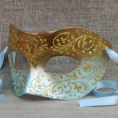 Colombina Springtime 5 - Aqua Blue Masquerade Mask