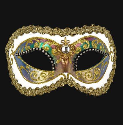 Colombina Arco Strass White Masquerade Mask
