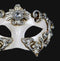 Colombina Barocco Silver White Masquerade Mask