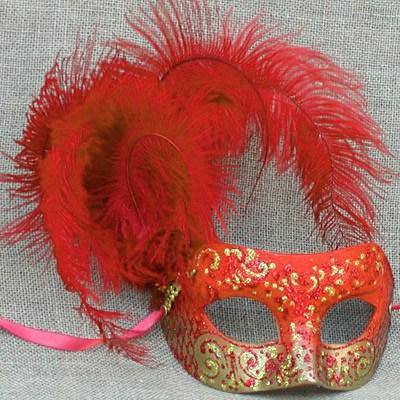 Colombina Cloud Fire Red Masquerade Mask