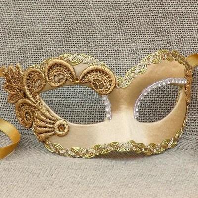 Colombina Deco Gold Satin Masquerade Mask