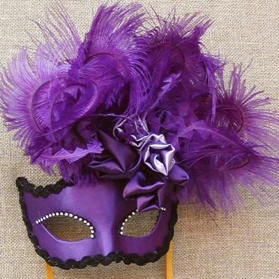 Colombina Purple Rose Cloud Masquerade Mask