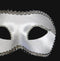 Colombina Satin Strass White Masquerade Mask