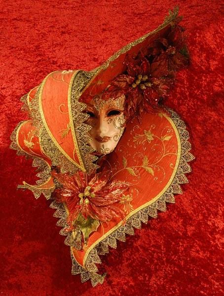 Ventaglio Lux Rosso Masquerade Mask