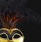 Colombina Piume Velluto Black/Orange Masquerade Mask