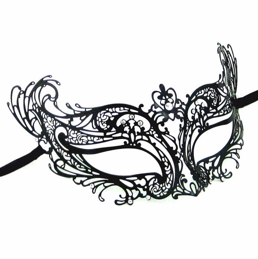 Black Masquerade Masks - Black Venetian Masks | VIVO Masks