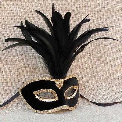 Colombina Black Velvet 1 Masquerade Mask
