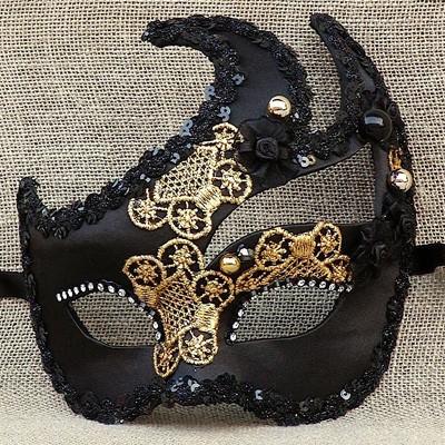 Colombina Black Wave Masquerade Mask
