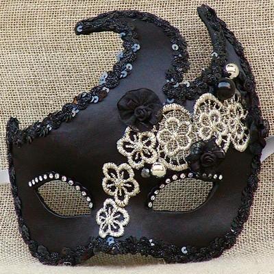 Colombina Black Wave 2 Masquerade Mask