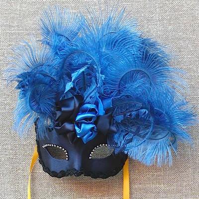 Colombina Blue Rose Cloud Masquerade Mask