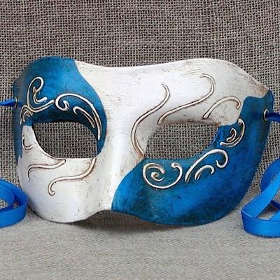 Colombina Contrast 1 Electric Blue Masquerade Mask