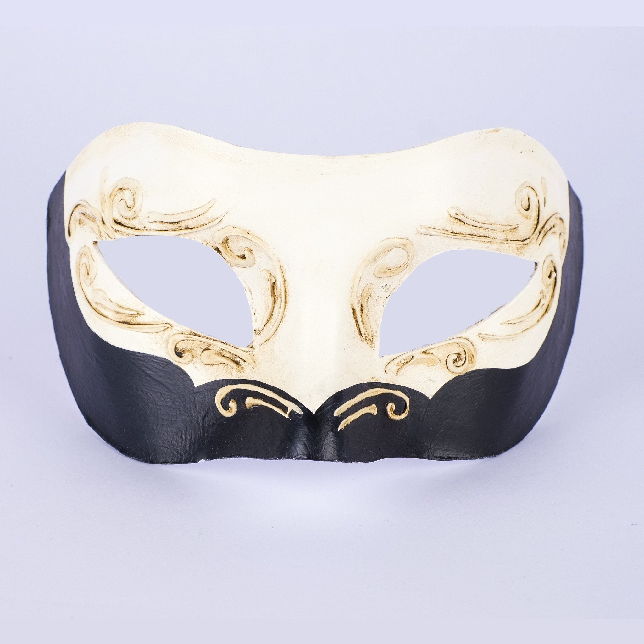 Colombina Contrast Black Ink Masquerade Mask | VIVO Masks