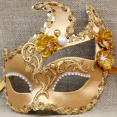 Colombina Gold Wave Masquerade Mask