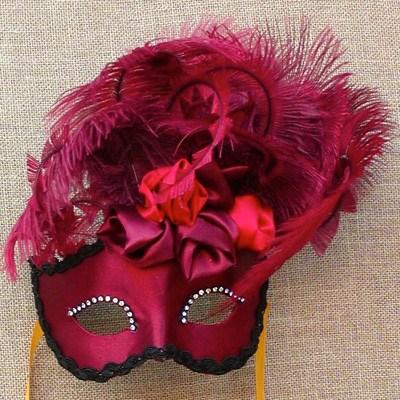 Colombina Red Rose Cloud Masquerade Mask