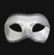 Colombina Satin Strass White Masquerade Mask