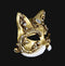 Gatto Barocco Craquele Gold Masquerade Mask