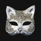 Gatto Macrame Craquele Silver Cat Masquerade Mask