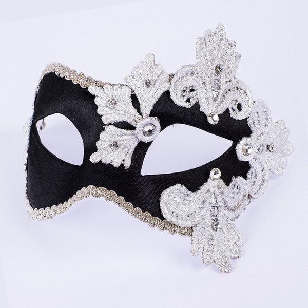 Paradise Satin Silver Masquerade Mask