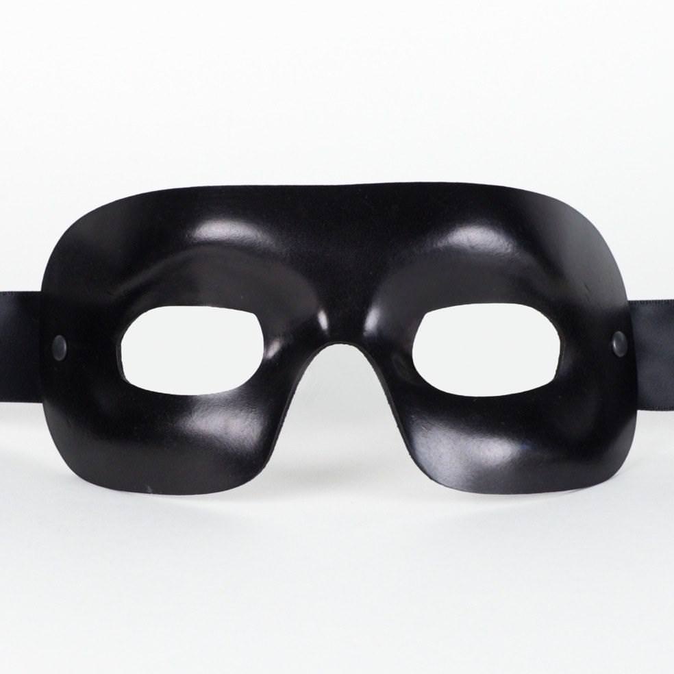 Quadra Leather Black Masquerade Mask