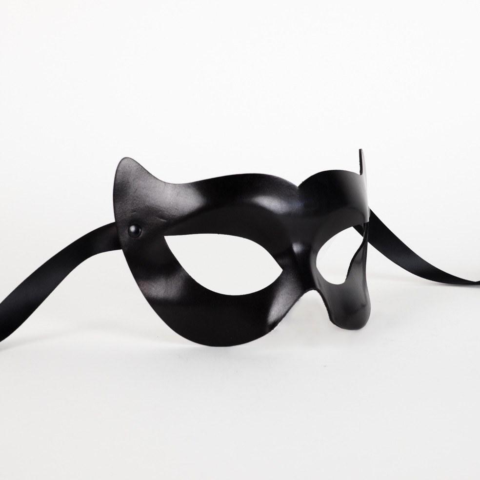 Vamp Leather Black Masquerade Mask