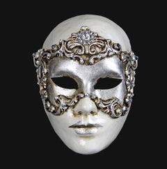 Volto Barocco Silver Masquerade Mask | VIVO Masks